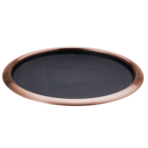 Tray with Removable Insert, 14" Round, Stainless Steel , Rose Gold